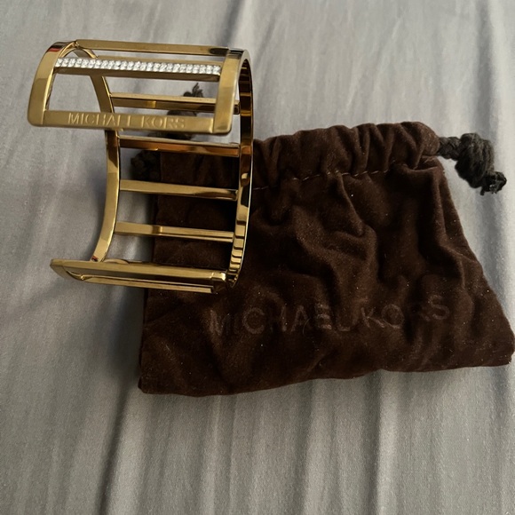 Michael Kors Gold with Crystal Accent Striped Cuff - Picture 5 of 5